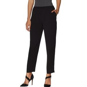 Vince Camuto Crepe Slim-Leg Ankle Pant Rich Black Sz 4 Casual NEW Style 9199348